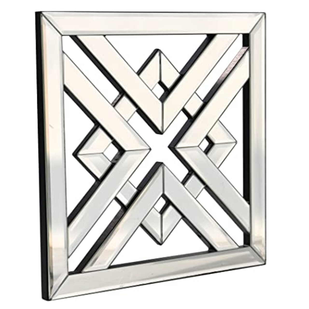 Decor Mirror Size 12x12 inches Square Mirrored Silver Wall Decorative Mirror with Beveled Edge Modern Fashionable Wall-Mounted Mirrors